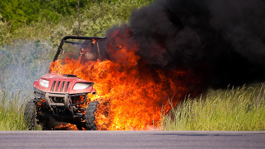 atv burning