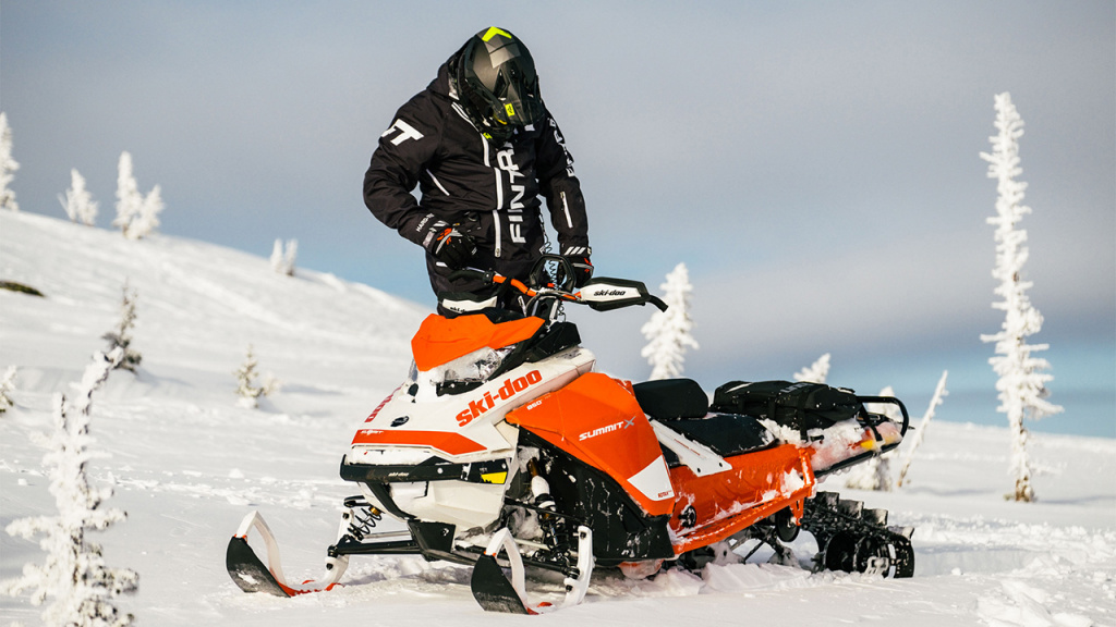 man on snowmobile