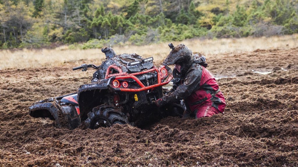atv in mud