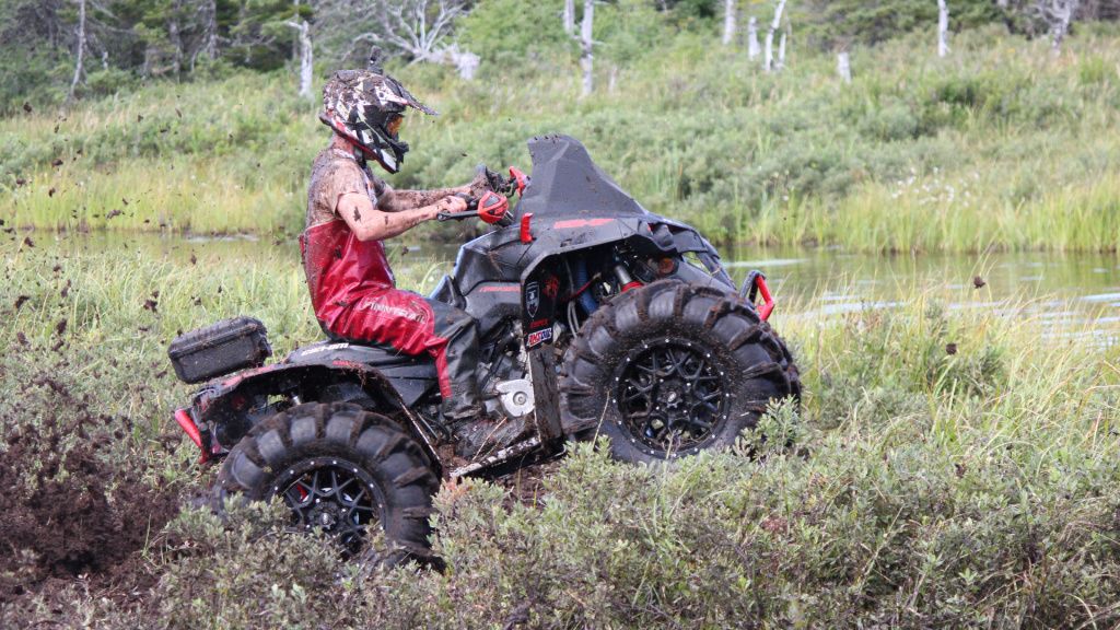 atv riding on mud