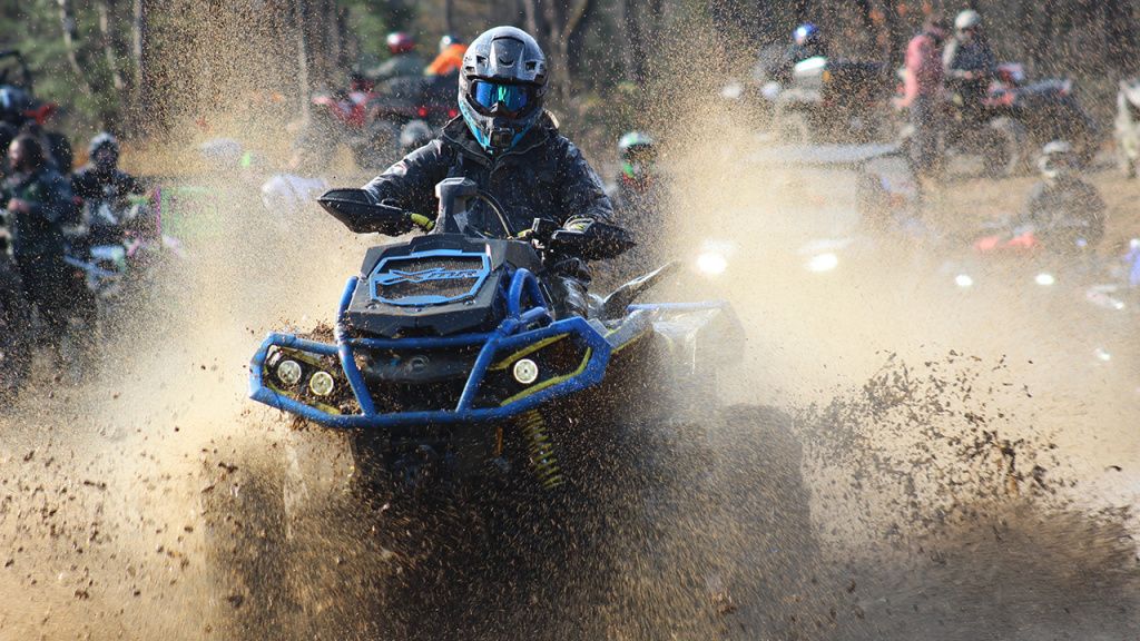 atv mud riding hard