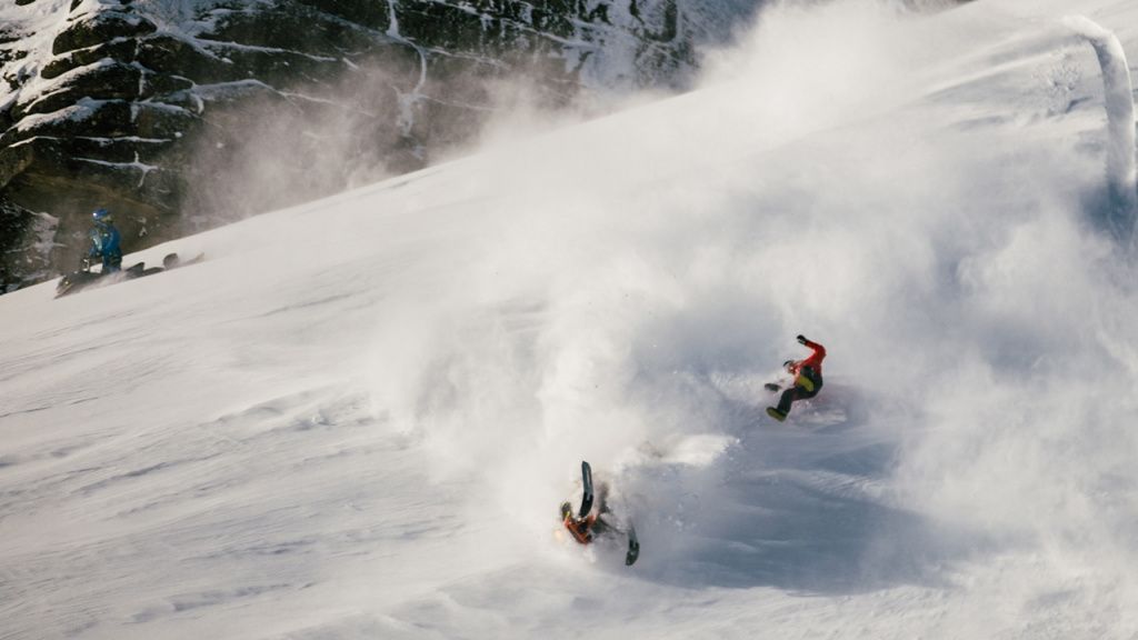 snowmobile fall