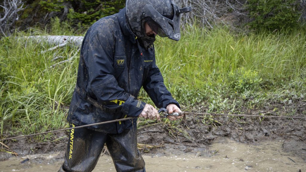 man with winch