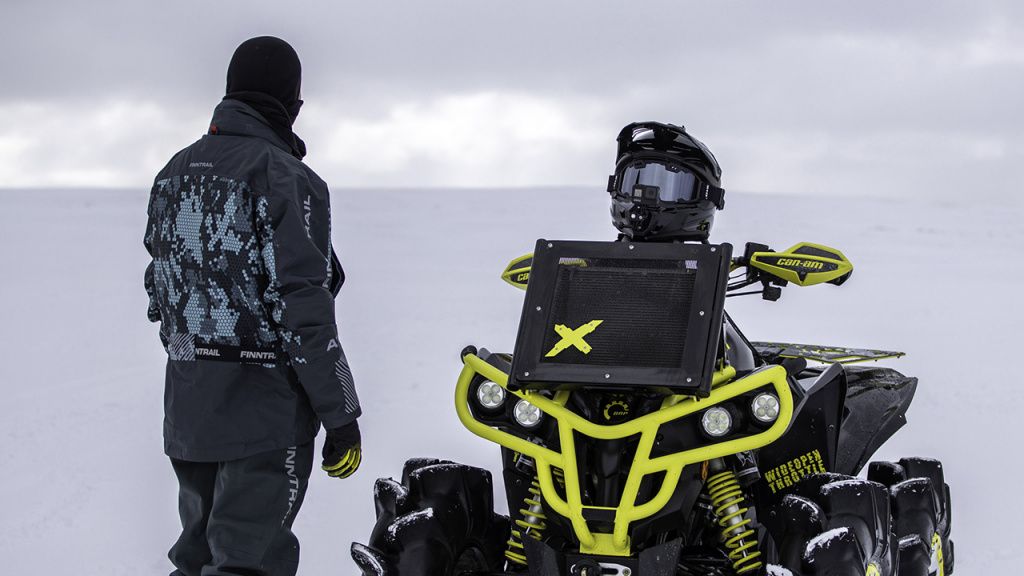 man atv in winter