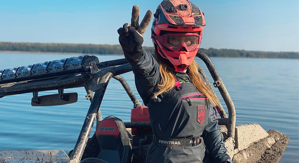 woman and UTV