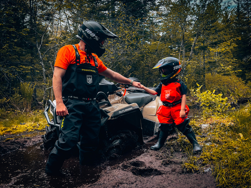 riding atv with kid
