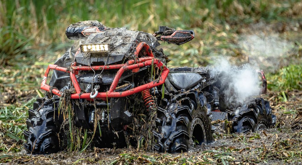 atv in a swamp