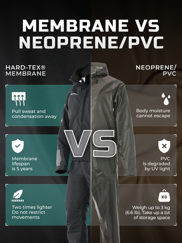 membrane fabrics or neoprene