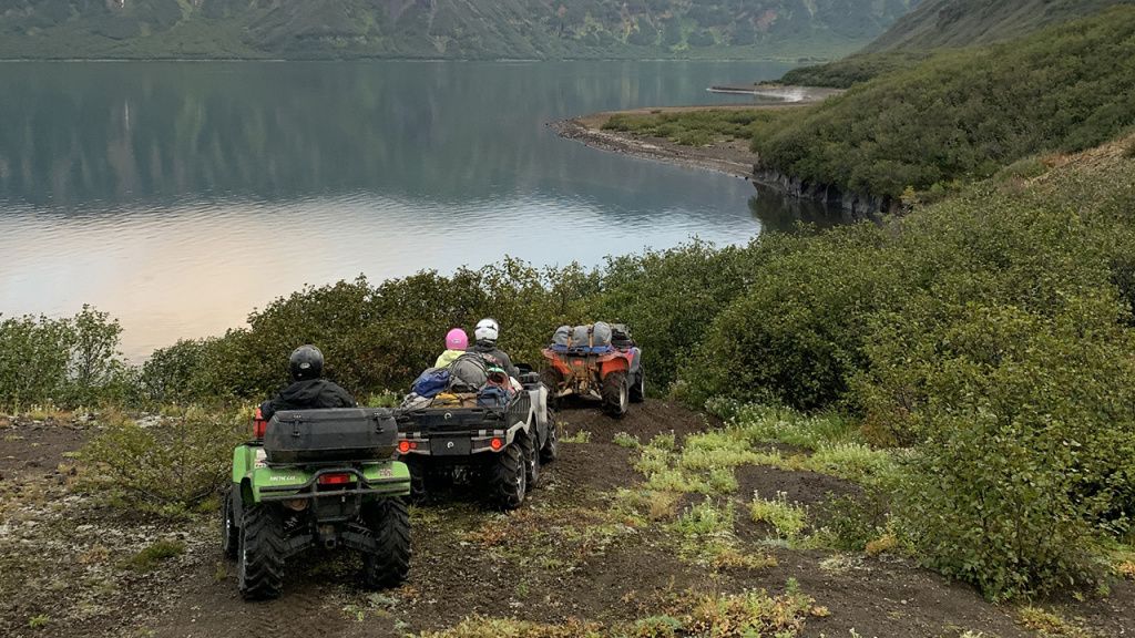 atv travel next to the river
