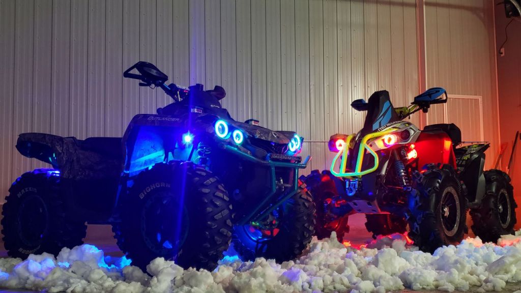 atv in snow