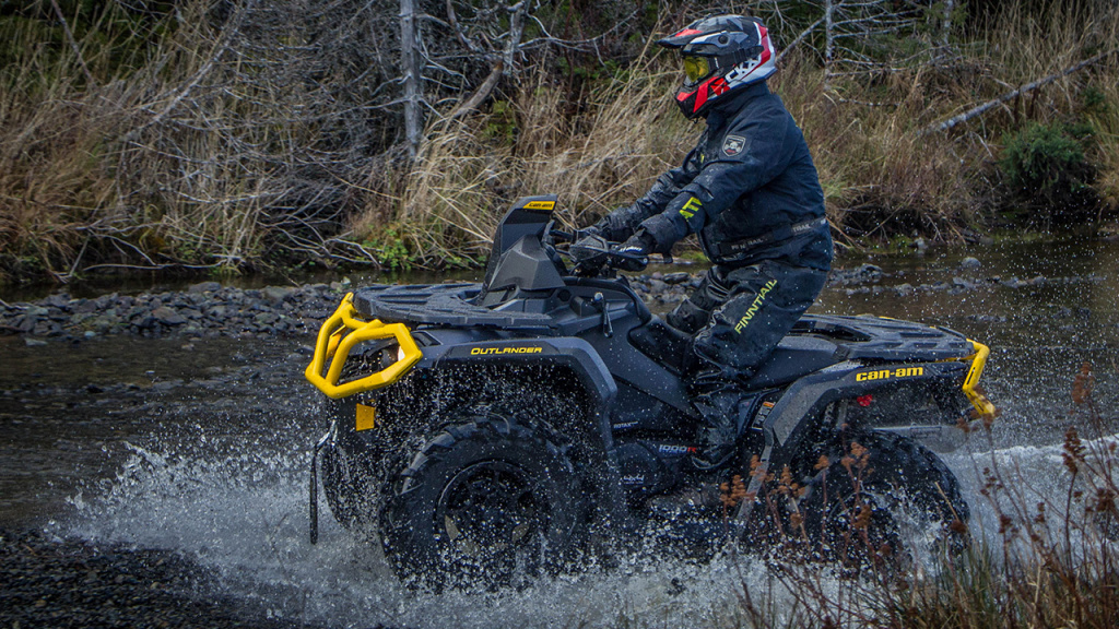 atv rider in water