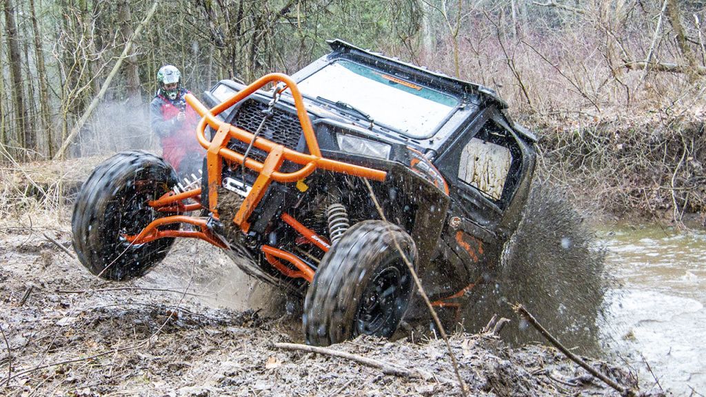 side by side mud riding