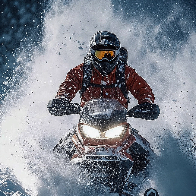 Snowmobile riding